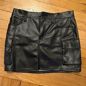 Pistola Black Leather Mini Skirt Never Worn Size 26